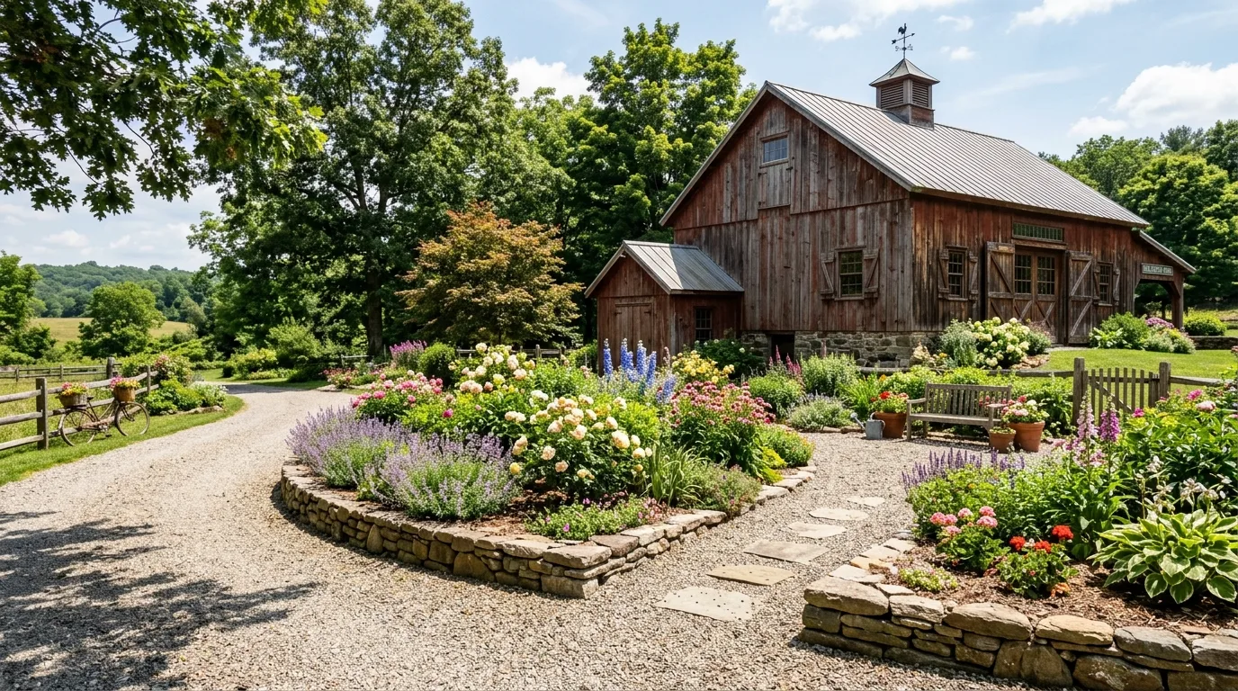 Simple Flower Bed With Rustic Texture
